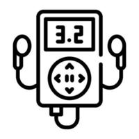 ein lineares Icon-Design von mp3 vektor