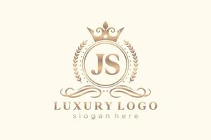 Anfangsbuchstabe js Royal Luxury Logo Vorlage in Vektorgrafiken für Restaurant, Lizenzgebühren, Boutique, Café, Hotel, heraldisch, Schmuck, Mode und andere Vektorillustrationen. vektor