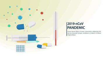 medicinska ikoner, coronavirus pandemisk banner vektor