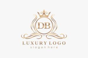 anfängliche db-Buchstabe königliche Luxus-Logo-Vorlage in Vektorgrafiken für Restaurant, Lizenzgebühren, Boutique, Café, Hotel, heraldisch, Schmuck, Mode und andere Vektorillustrationen. vektor