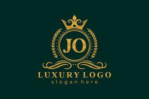 Initial Jo Letter Royal Luxury Logo Vorlage in Vektorgrafiken für Restaurant, Lizenzgebühren, Boutique, Café, Hotel, heraldisch, Schmuck, Mode und andere Vektorillustrationen. vektor