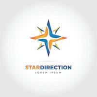stjärna riktning logotyp design symbol ikon vektor