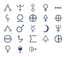 uppsättning av alkemi symboler ikoner vektor