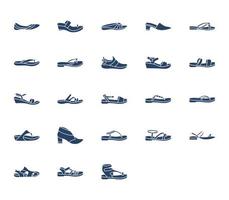 Symbolsatz für Sandalen und Schuhe vektor