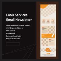 Food-Service-E-Mail-Newsletter-Vorlage für Werbezwecke vektor