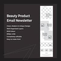 Beauty-Produkt-Werbe-E-Mail-Newsletter-Vorlagendesign vektor