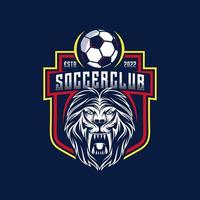fotboll lejon team logotyp design vektor