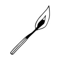 Streichholz brennende Hand im Doodle-Stil gezeichnet. Symbol, Aufkleber, Symbol, Gestaltungselement vektor