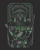 vektor illustration skildrar en apa den där utseende tycka om han är de apa kung
