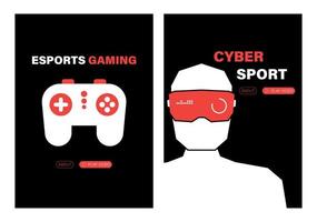 uppsättning av cyber sport banderoller. esports gaming affisch. video spel. vektor