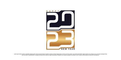 2023 Lycklig ny år logotyp design vektor illustration med kreativ unik begrepp