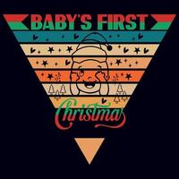 Babys erster Weihnachts-T-Shirt-Designvektor, Vintage-Typografie-Design. vektor