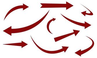 Set-Sammlung des roten Pfeilsymbols auf weißem Hintergrund. Vektor-Illustration. Folge 10. vektor