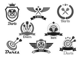 dart sport klubb utmärkelser emblem eller vektor ikoner