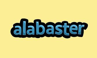 Alabaster schreiben Vektordesign auf gelbem Hintergrund vektor