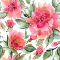 rosafarbenes, nahtloses Blumenmuster mit duftenden Rosenblüten vektor