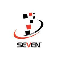 Nummer sieben Swoosh Logo Zeichen Symbol Symbol vektor