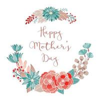 glücklicher Muttertag Blumengrußkarte vektor