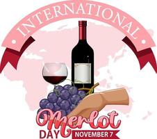 internationell merlot dag affisch design vektor