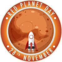 rotes Planet-Day-Logo-Design vektor