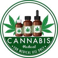 logotyp för medicinsk cannabis vektor