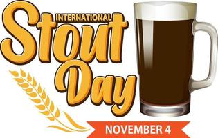 internationales stout day poster design vektor