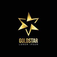 abstraktes goldenes glänzendes Stern-Logo-Zeichen-Symbol-Symbol vektor