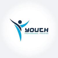 ungdom professionell Träning program logotyp symbol vektor