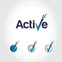 Active-V-Technologie-Logo-Typ-Design-Vorlage vektor