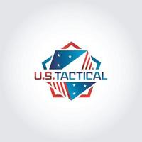 oss Amerika femhörning taktisk logotyp design symbol vektor