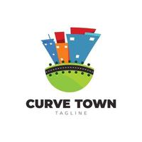 bunte kurve stadt illustration zeichen logo symbol symbol vektor