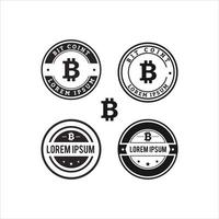 Sammlung von Vorlagen für das Design von Krypto-Coin-Logos vektor