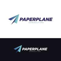 kreative blaue Papierflugzeug-Logo-Designvorlage vektor