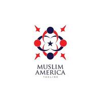 Design-Vorlage für das Logo der amerikanischen muslimischen Gemeinschaft vektor