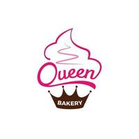 Cupcakes Königin Bäckerei Logo-Design-Vorlage vektor