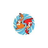 koi fisk bubbelpool logotyp design symbol ikon vektor