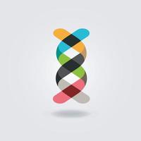 bunte DNA-Band-Logo-Zeichen-Symbol-Symbol vektor