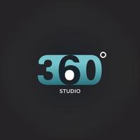 professionell 360 grad symbol logotyp design mall vektor