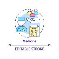 Medizin-Konzept-Symbol. Krankheiten erkennen und vorbeugen. soziale Institution abstrakte Idee dünne Linie Illustration. isolierte Umrisszeichnung. editierbarer Strich. vektor