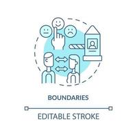 Grenzen Türkis Konzept Symbol. grundlage gesunder beziehungen abstrakte idee dünne linie illustration. isolierte Umrisszeichnung. editierbarer Strich vektor