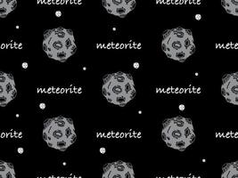 meteorit tecknad serie karaktär sömlös mönster på svart bakgrund vektor