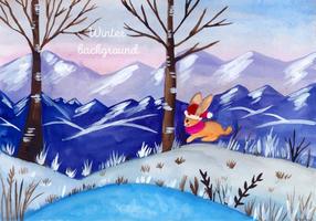 Free Vector Aquarell Weihnachten Landschaft