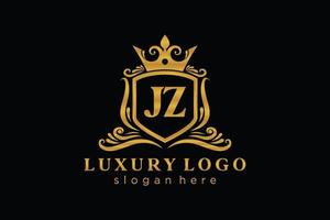 Anfangsbuchstabe jz Royal Luxury Logo Vorlage in Vektorgrafiken für Restaurant, Lizenzgebühren, Boutique, Café, Hotel, heraldisch, Schmuck, Mode und andere Vektorillustrationen. vektor