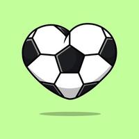 Fußball-Herz-Liebe-Cartoon-Vektor-Icons-Illustration. flaches karikaturkonzept. geeignet für jedes kreative Projekt. vektor