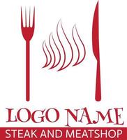 Steak- und Fleischladenlogo freier Vektor