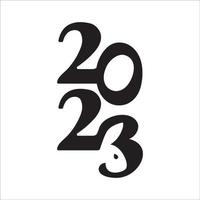 2023 frohes neues Textdesign für Kalender, Einladung, Poster und Party. traditionelle feierparty. vektor