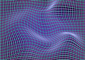 verzerrte Wellenlinien abstrakte Hintergrundvektorillustration, Kurve hat ein rosa und blaues gerades Linienmuster. vektor