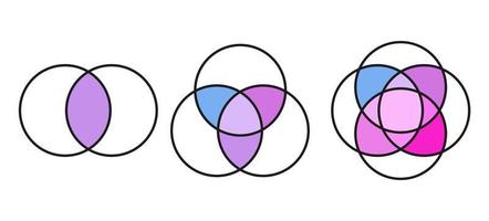 Venn-Diagramm kreist Infografiken ein vektor