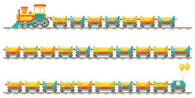 barn tåg leksak i tecknad serie stil. vektor illustration isolerat på vit bakgrund.