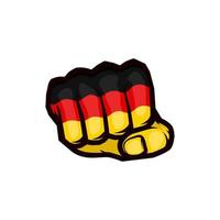 flagge von deutschland auf einer geballten faust. kampf, macht, stärke, protestkonzept. Vektor-Illustration vektor